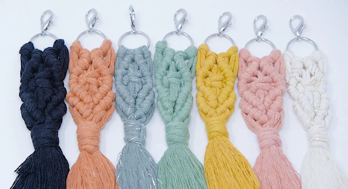 Leaf Diamond Macrame Earrings