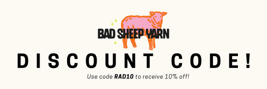 Bad Sheep Yarn Discount Code for 10% off!
